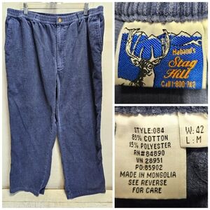 Haband Stag Hill Vintage Corduroy Pants Blue Mens 42x30 Baggy Grunge Hippie